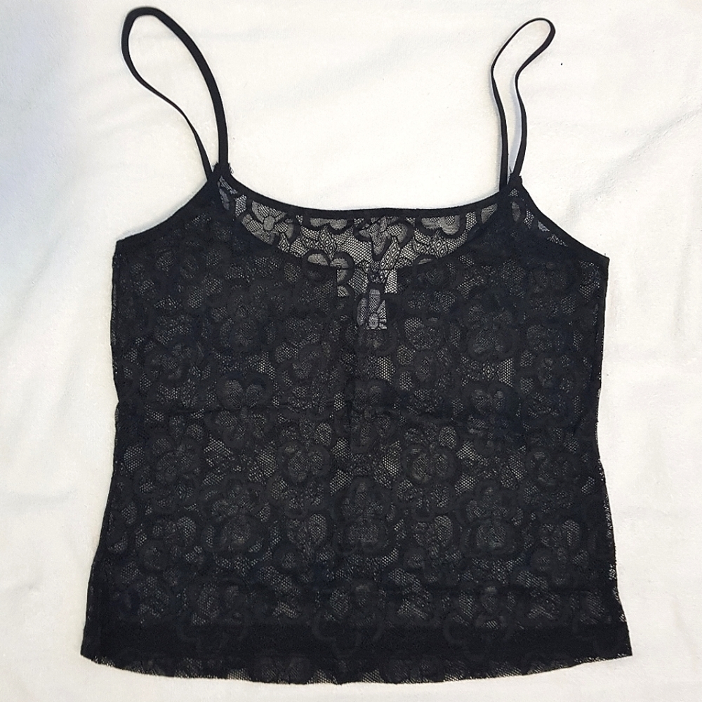 NEW La Senza black sheer lace cami tank top